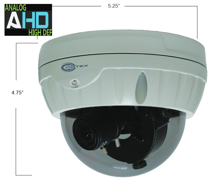 HYBRID AHD & Analog-Digital 1480x1080p Outdoor IR Dome Camera